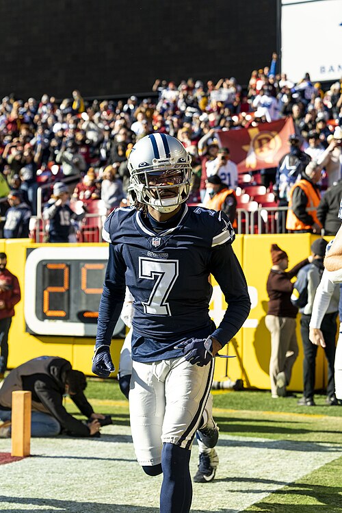 Dallas Cowboys cornerback Trevon Diggs on the field